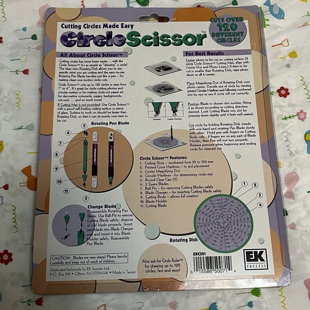 CIRCLE SCISSOR BY ORBIS - 120 DIFFERENT CIRLCES Pen Blades/Blade Refills Not Inc